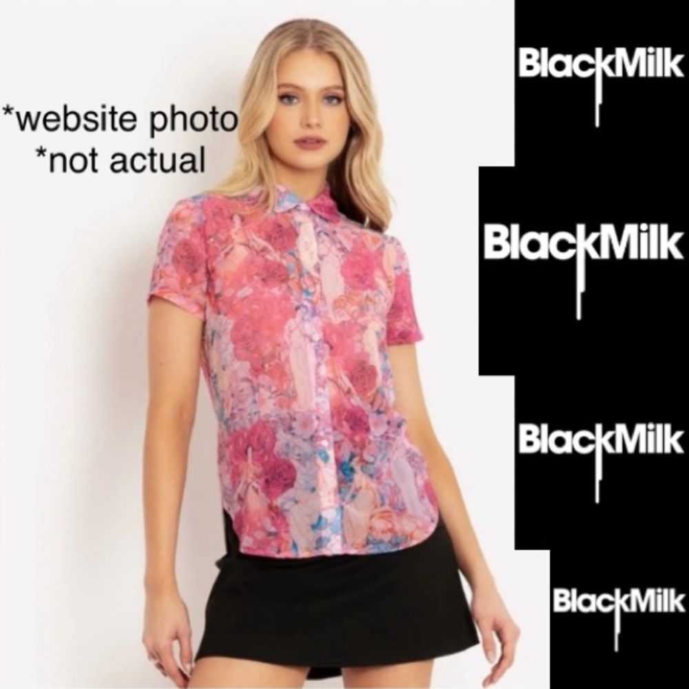 Super Rare Out of Stock BlackMilk “Flower Fairies” print  “Cute as a Button” top